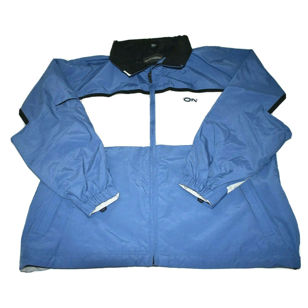 Vintage Saturn Ion Car Auto Blue Grey‎ Windbreaker Jacket Sz XL